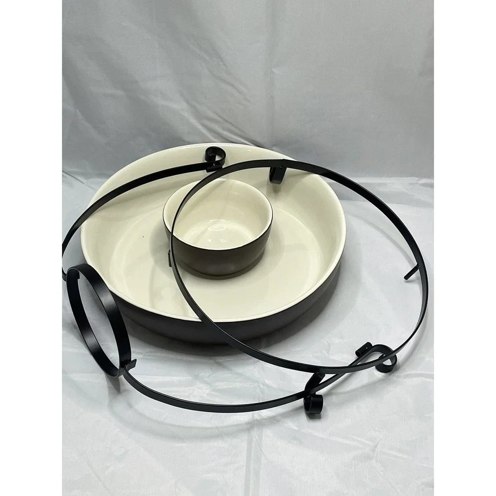 Parini 2 Tier Chip And Dip Serving Set With‎ Rack